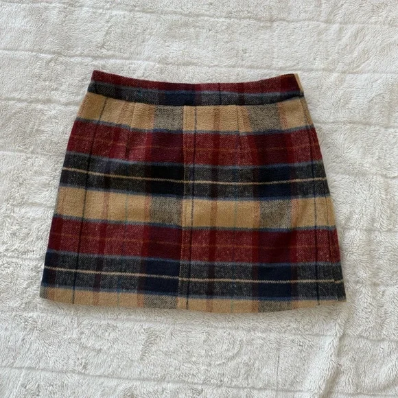 Lulu's Plaid Wool Mini Skirt - Picture 1 of 4